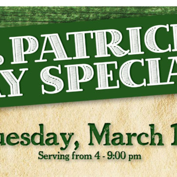 St. Patrick’s Day Specials | March 17th 2020